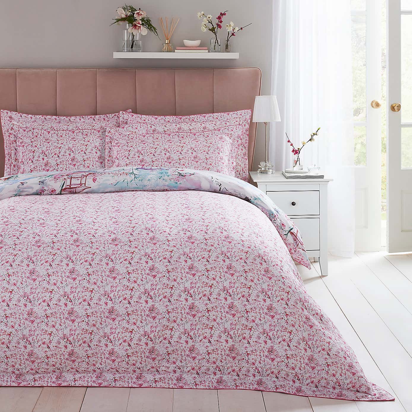 Dorma Tranquil Garden 100% Cotton Duvet Cover and Pillowcase Set