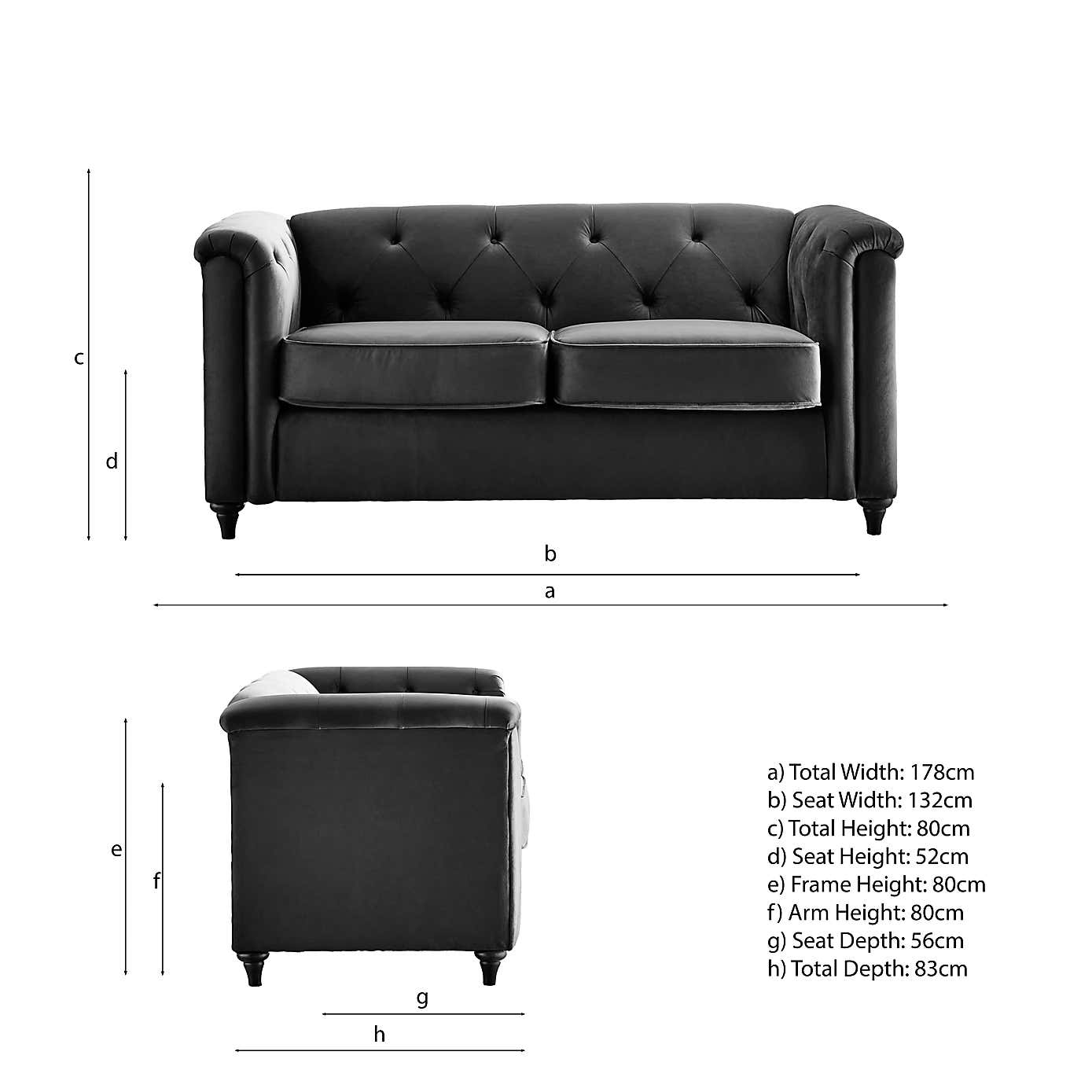 Chesterfield Opulent Velvet 2 Seater Sofa