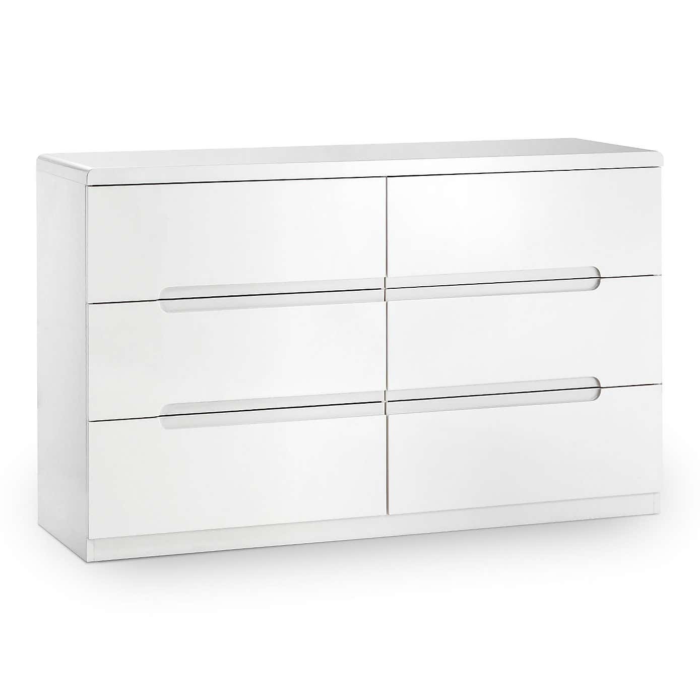 Manhattan White Wide 6 Drawer Chest
