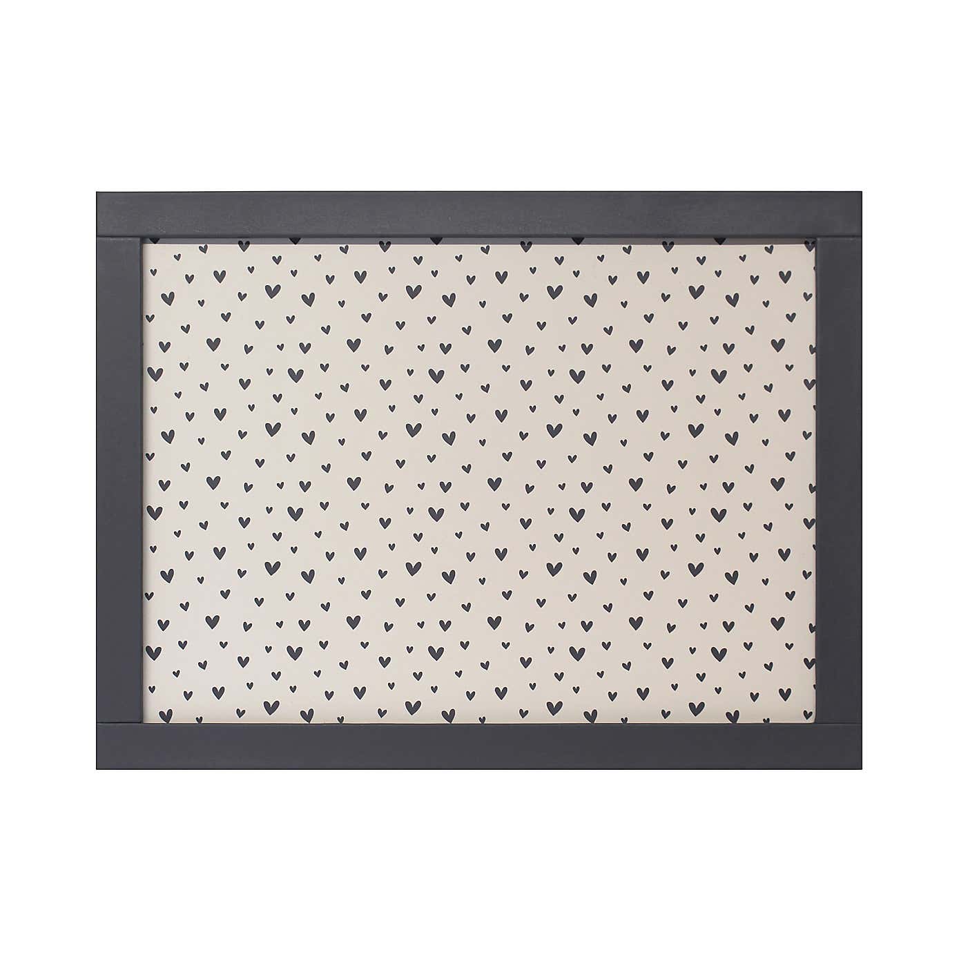 Hearts Black & White Rectanglular Laptray