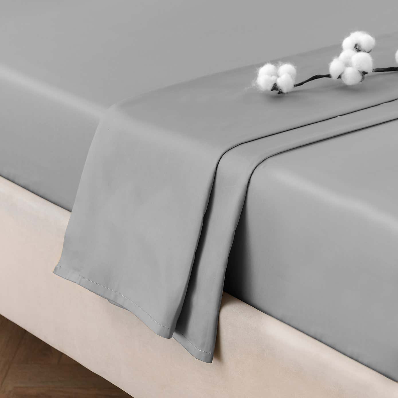 Dorma 300 Thread Count 100% Cotton Sateen Plain Flat Sheet