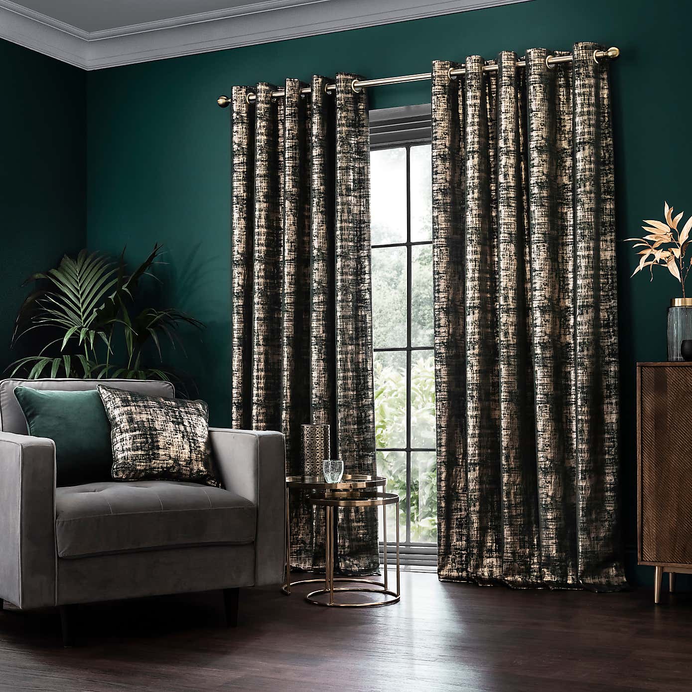 Romano Velour Eyelet Curtains