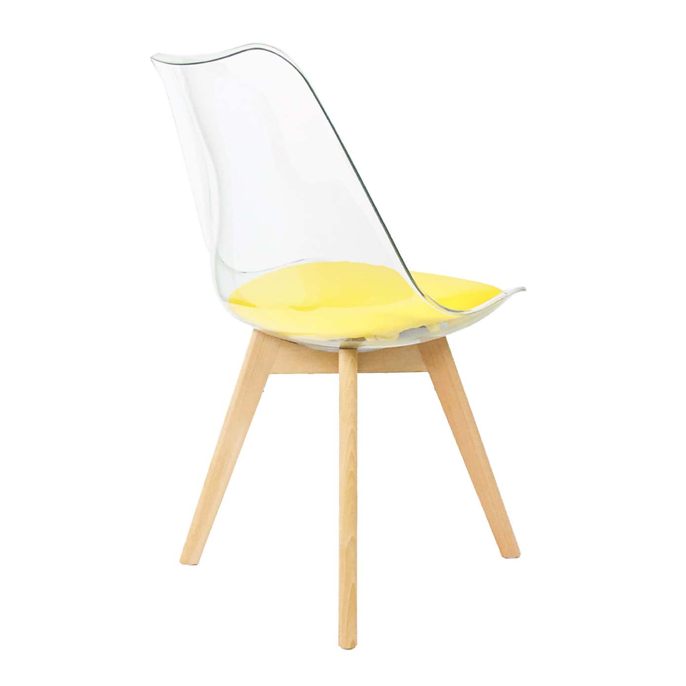 Fusion Living Soho Clear Plastic Dining Chair with Squared Legs