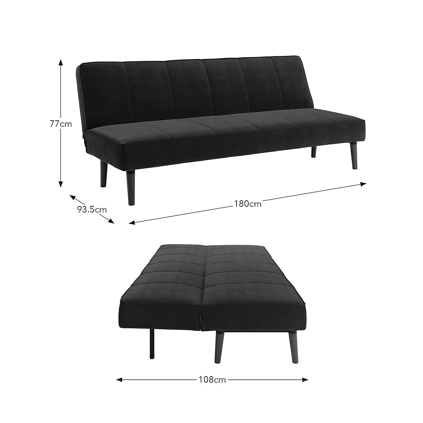 Niko Velvet Clic Clac Sofa Bed