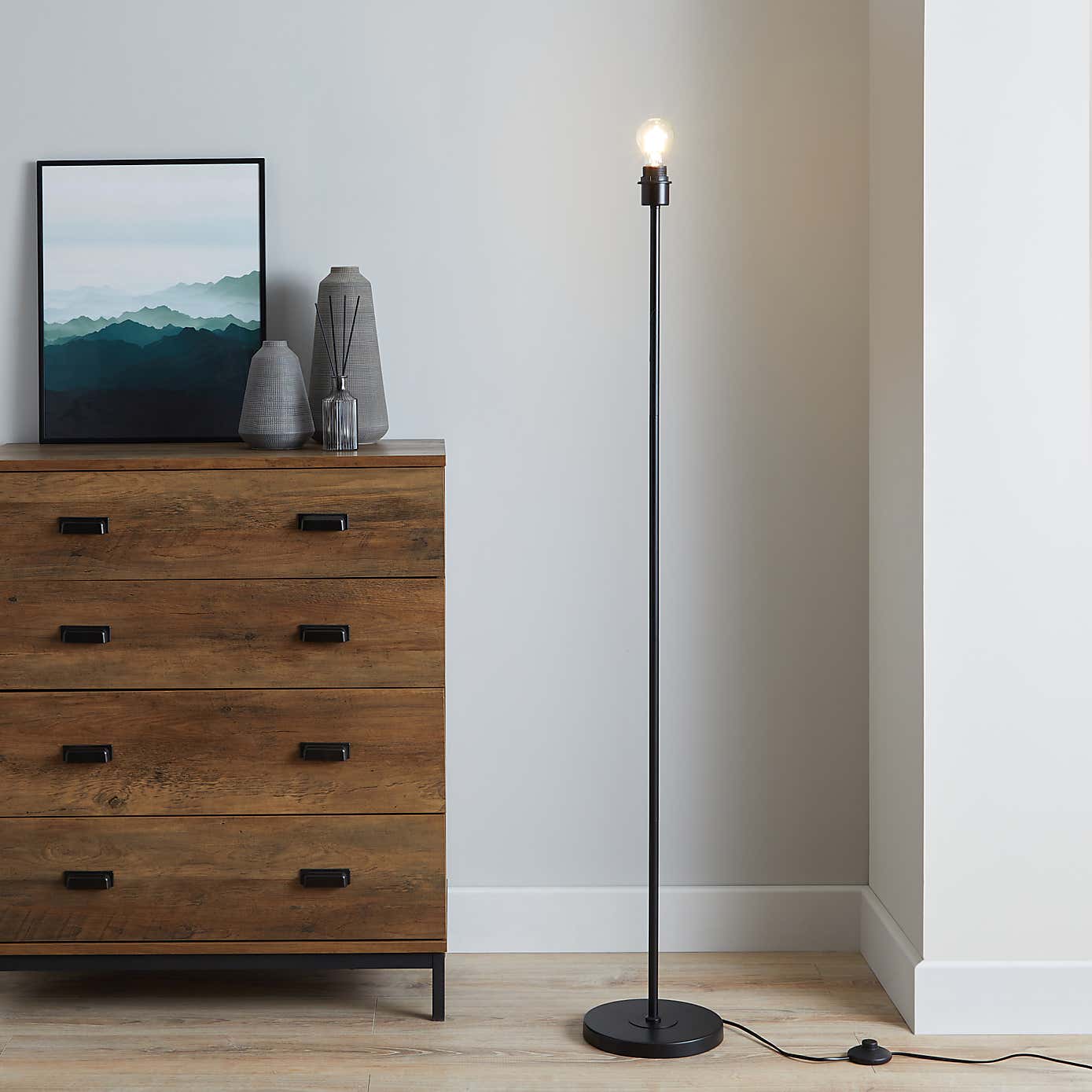 Ava Black Floor Lamp Base