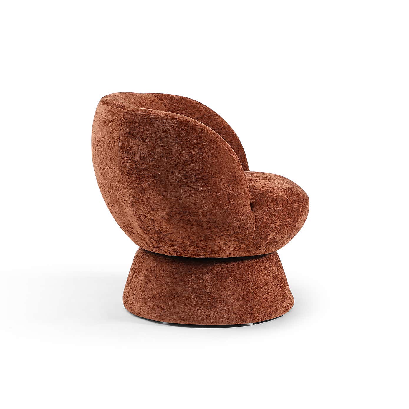 Tulip Chenille Curved Swivel Accent Chair