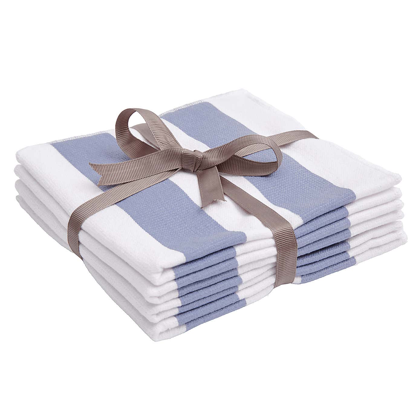 Pack of 4 Striped Ashley Blue Dishcloths