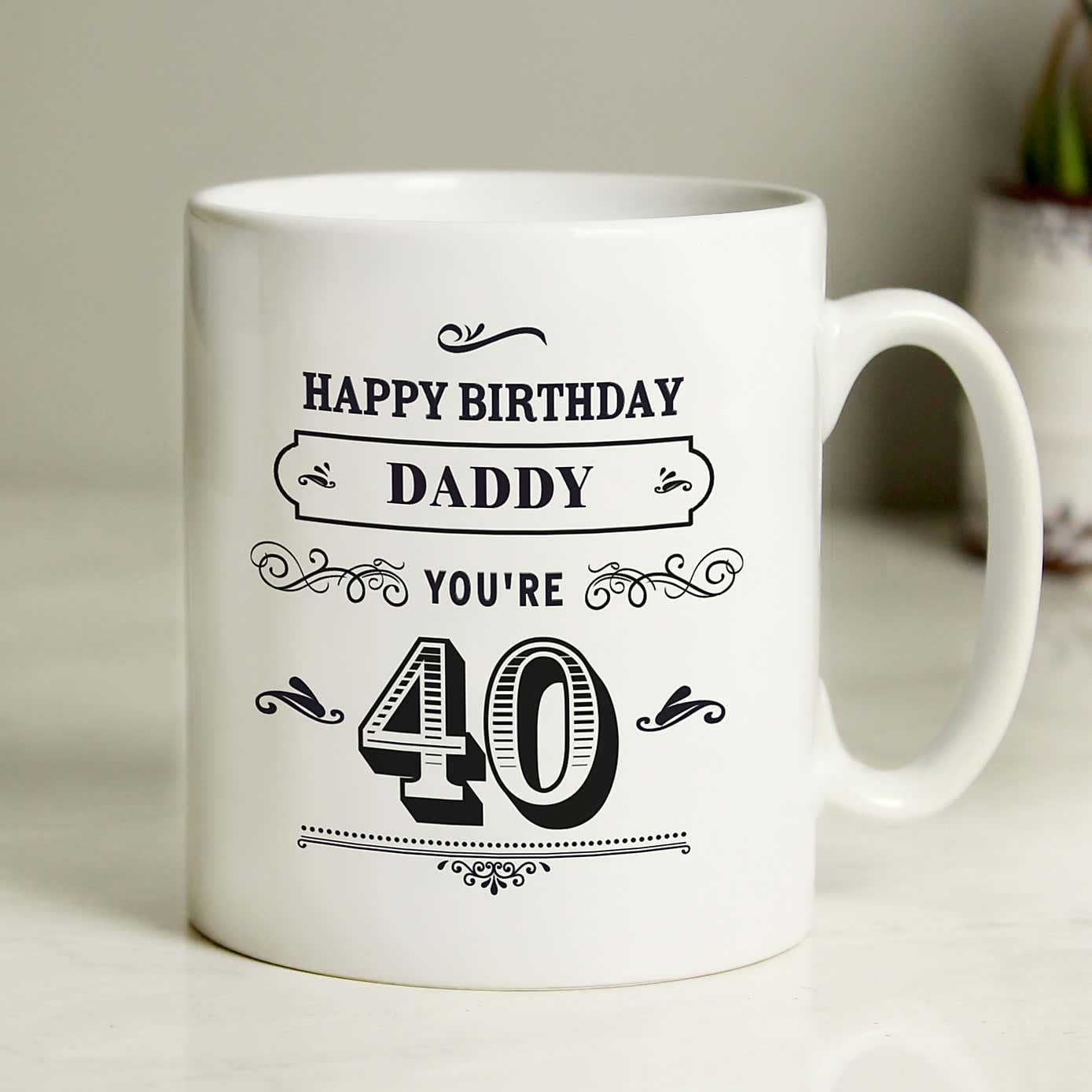 Personalised Birthday Vintage Typography Mug