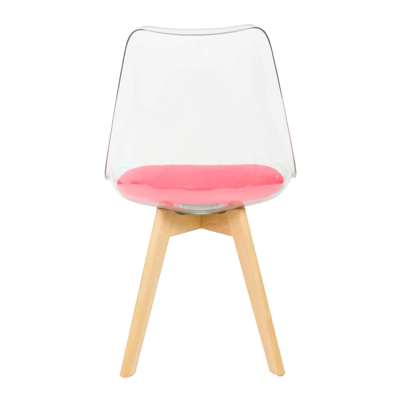 Fusion Living Soho Clear Plastic Dining Chair with Squared Legs