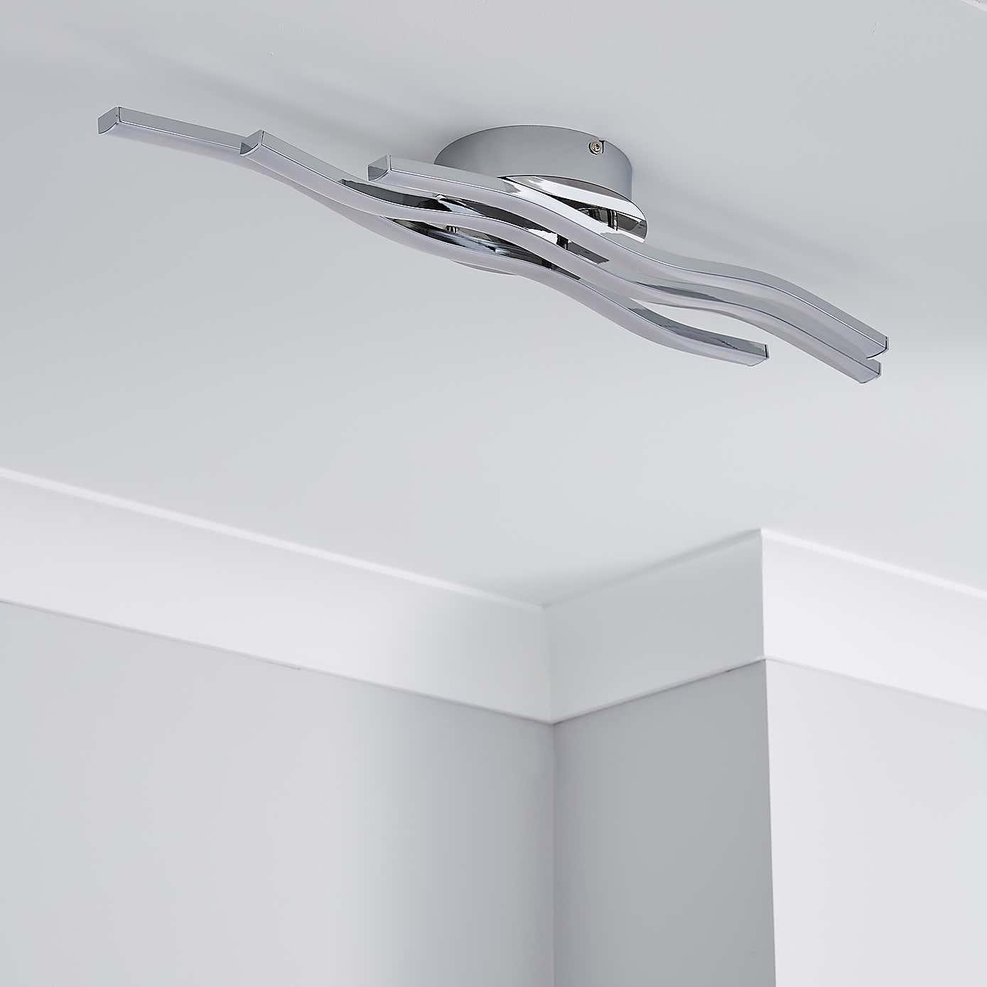 Ripple Integrated LED Bathroom Ceiling Fitting