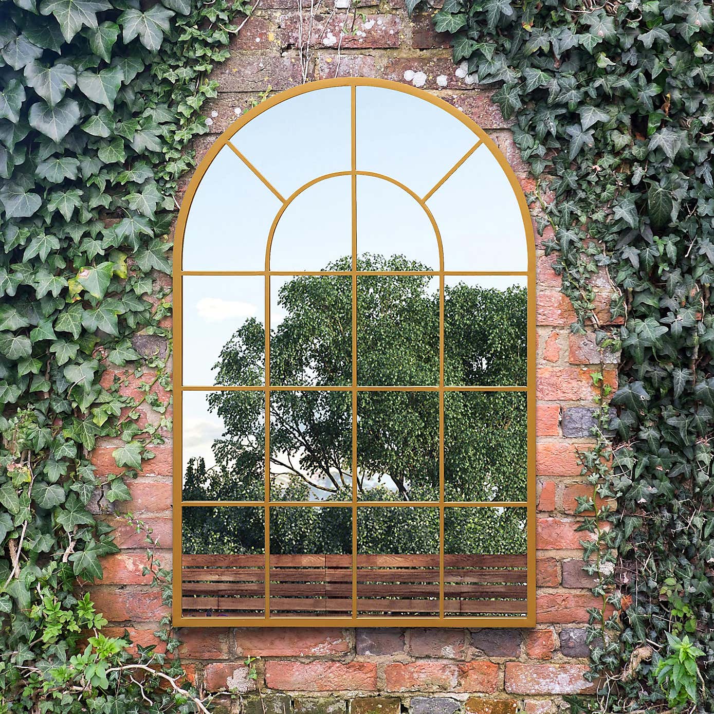 Arcus Arched Curved Window Indoor Outdoor Wall Mirror