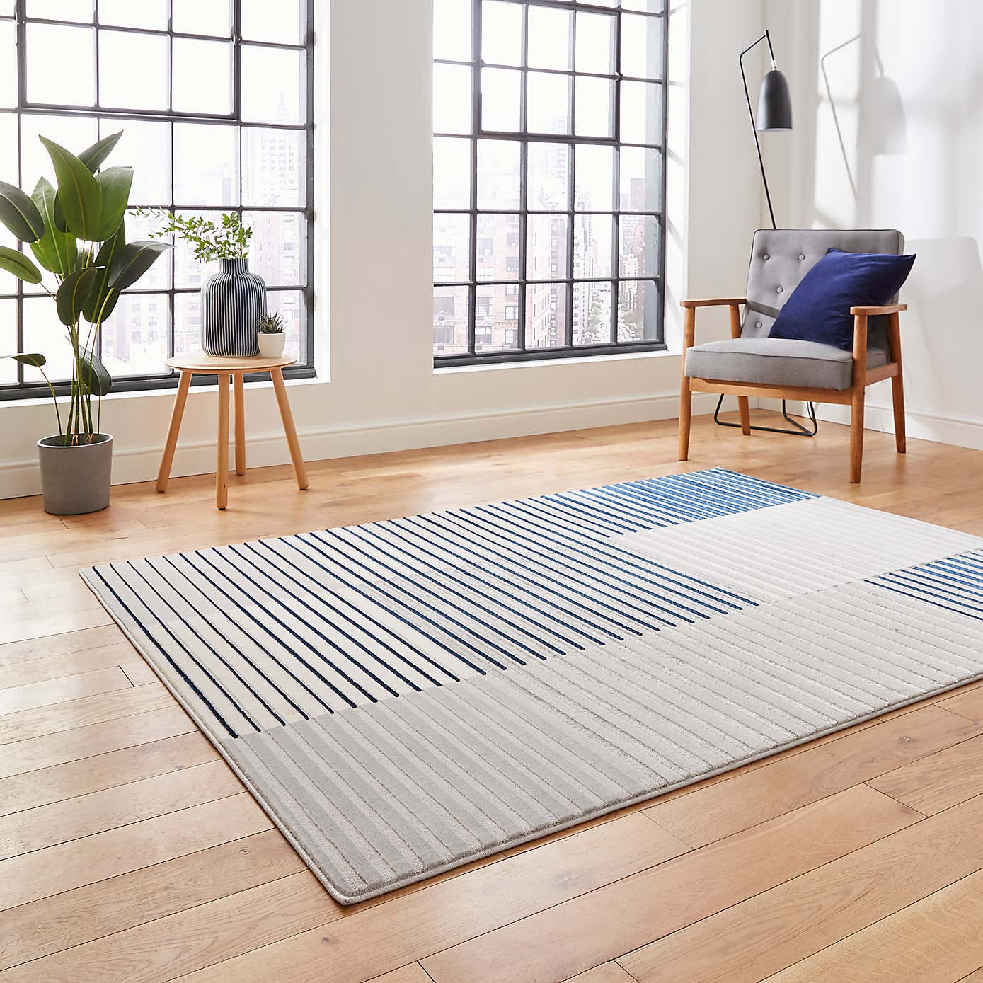 Apollo Abstract Stripe Washable Rug
