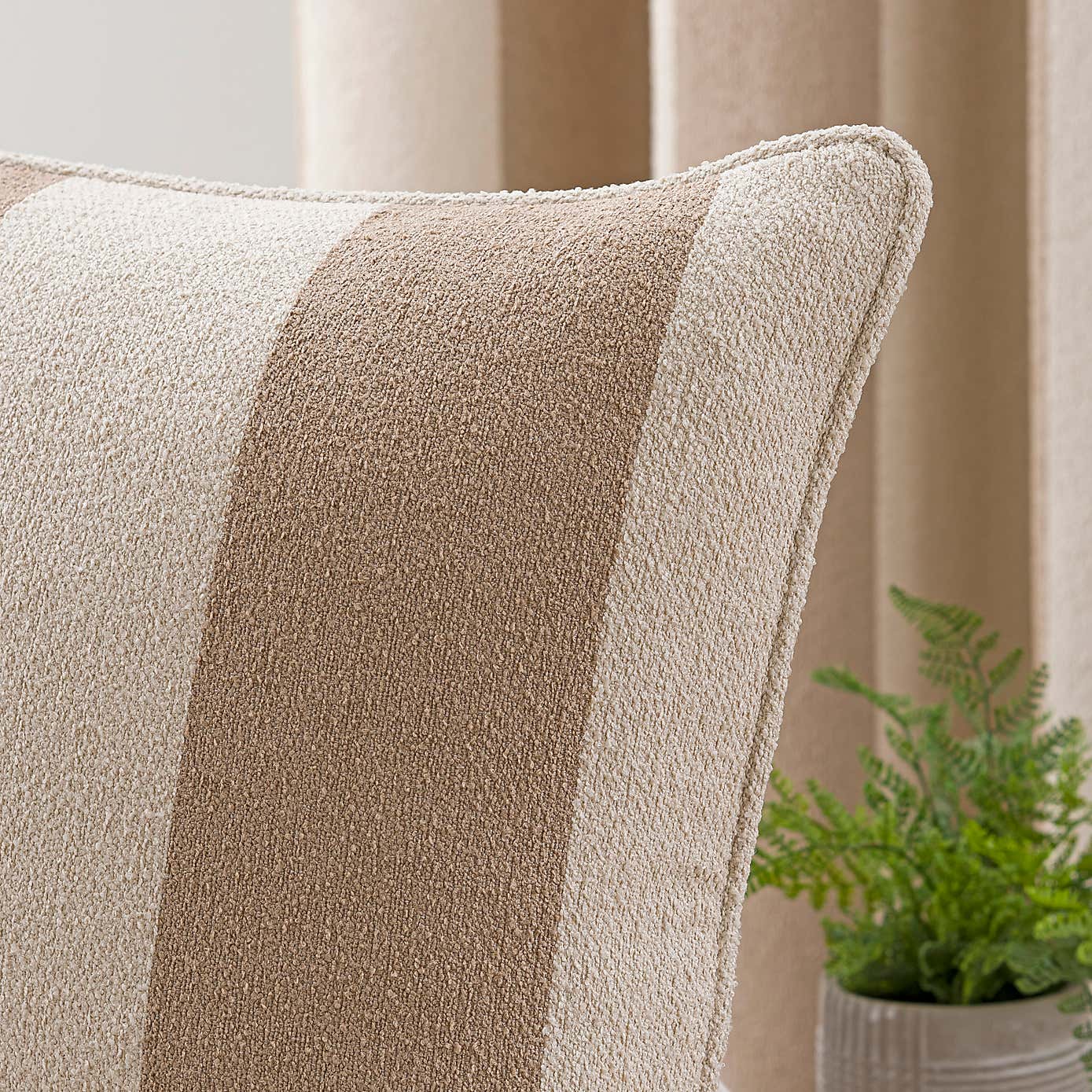 Boucle Stripe Square Cushion