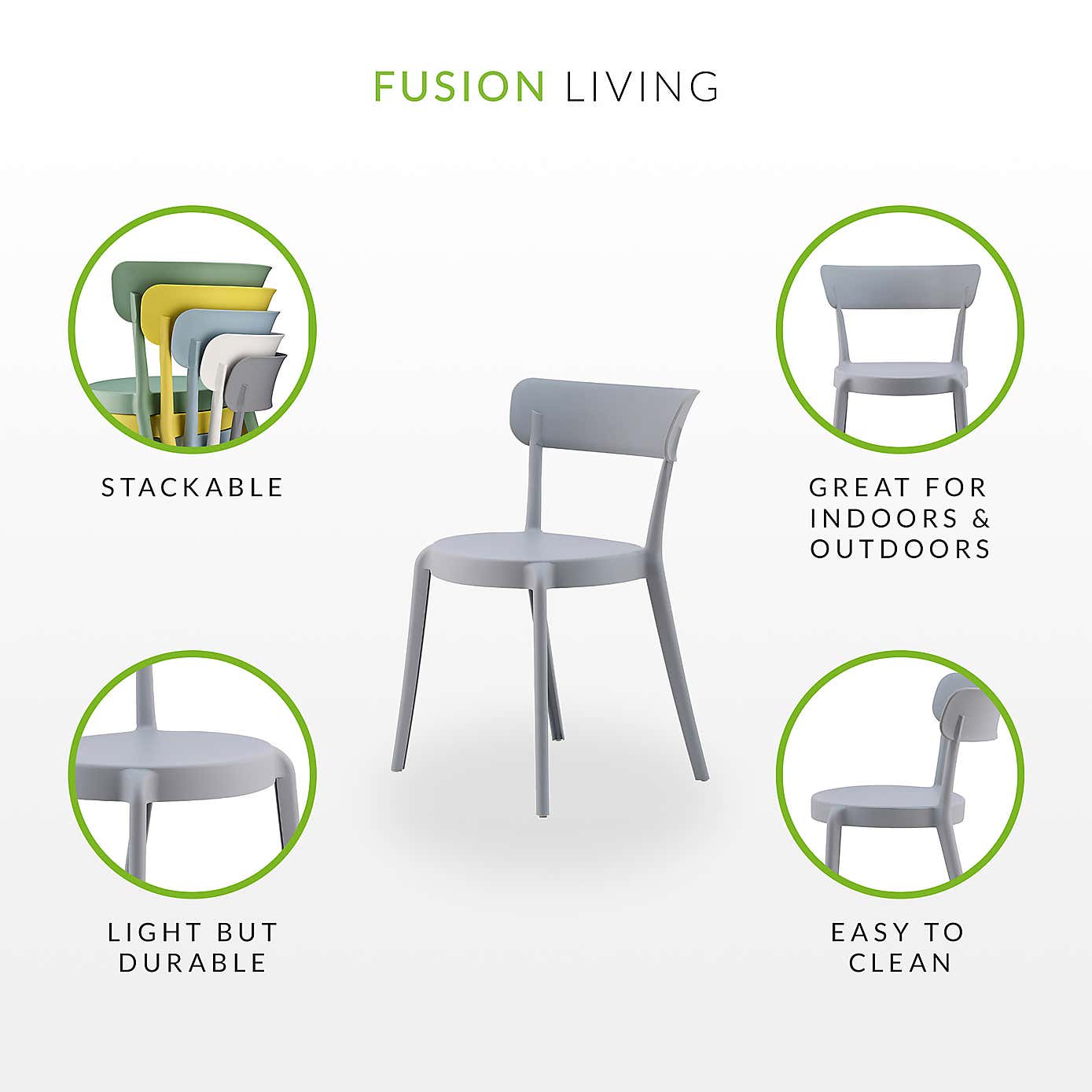 Fusion Living Plastic Bistro Dining Chair