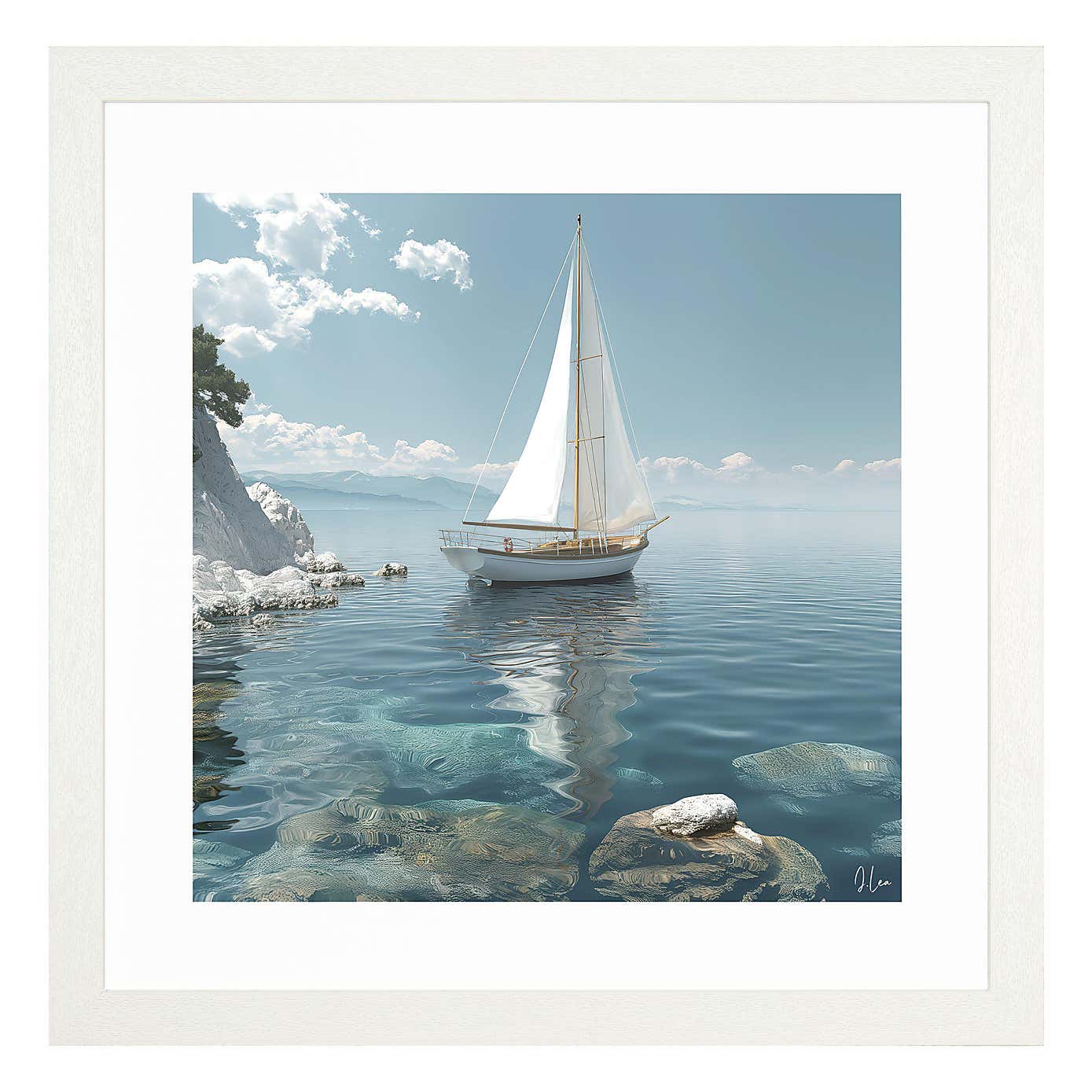 Cedar & Sage Azure Reflections Framed Print