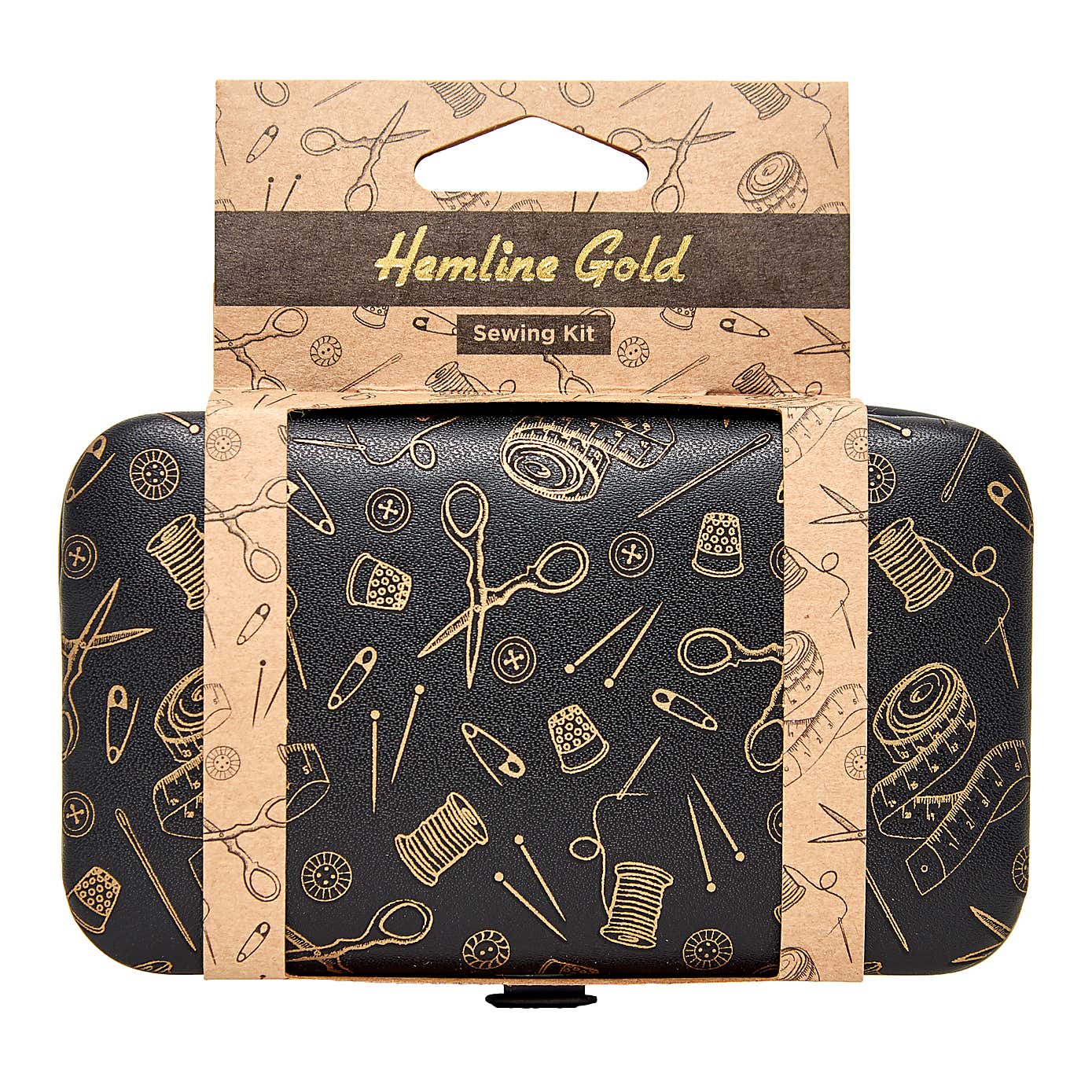 Hemline Gold PU Leather Sewing Kit
