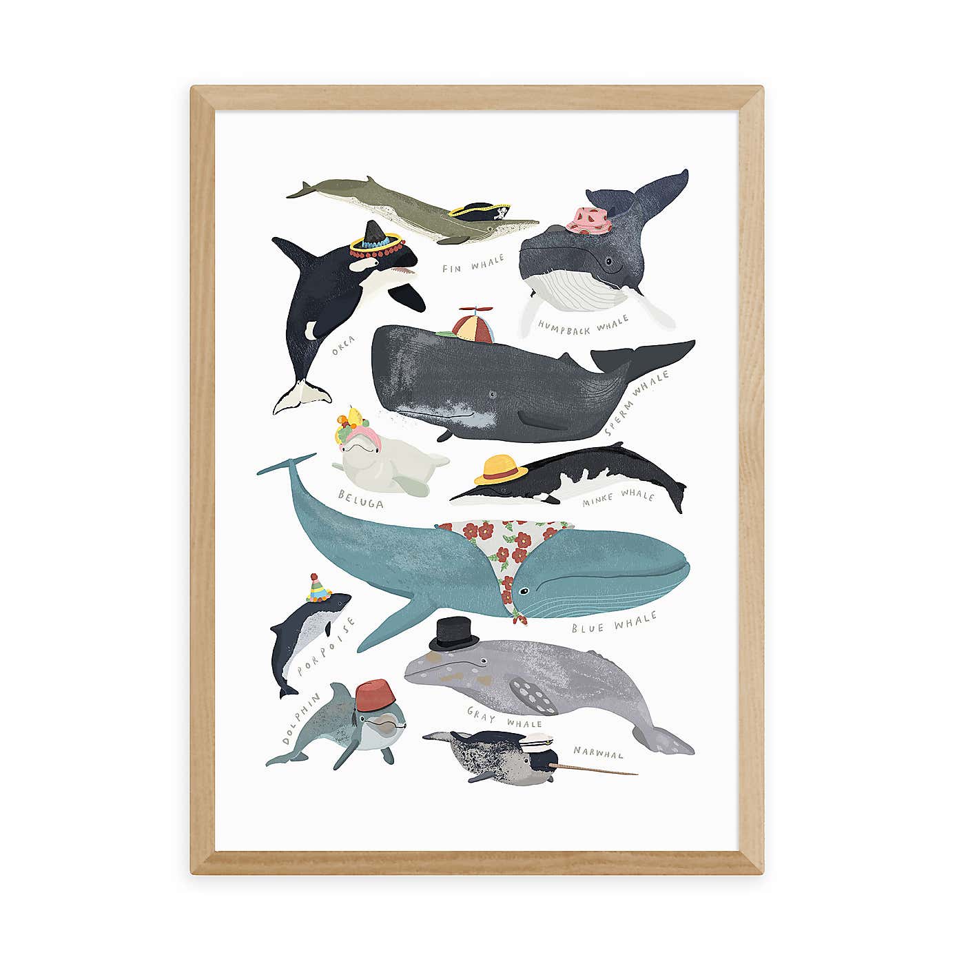 East End Prints Whales In Hats Print
