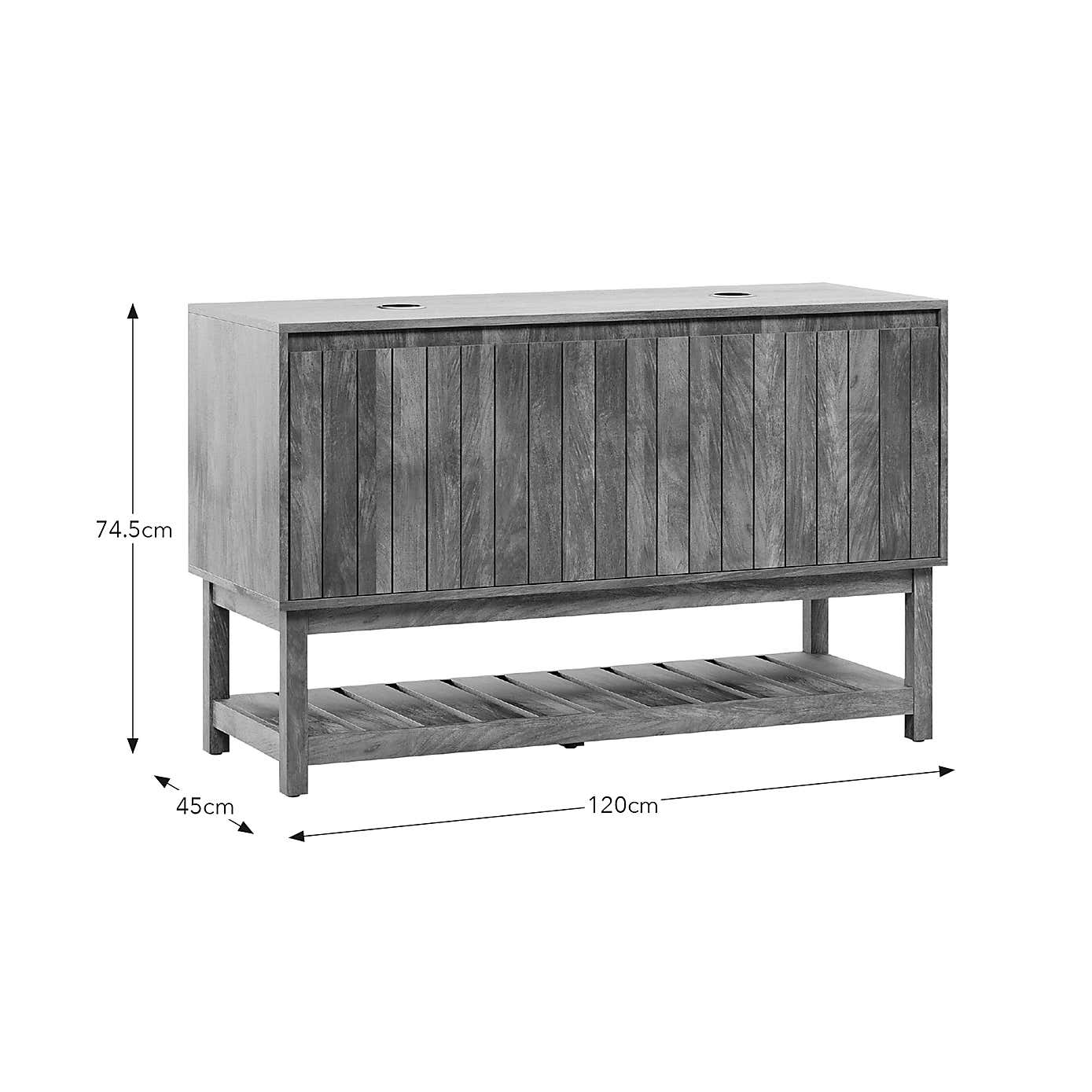 Humphrey Double Vanity Unit, Mango Wood Effect