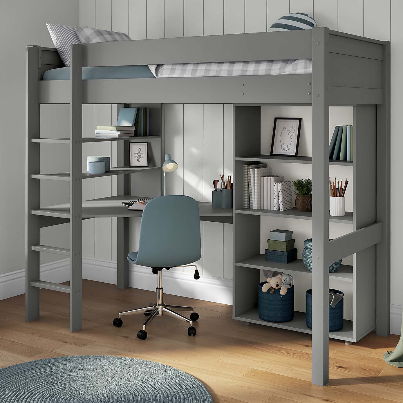 Stompa Classic Highsleeper with Desk and Bookcase