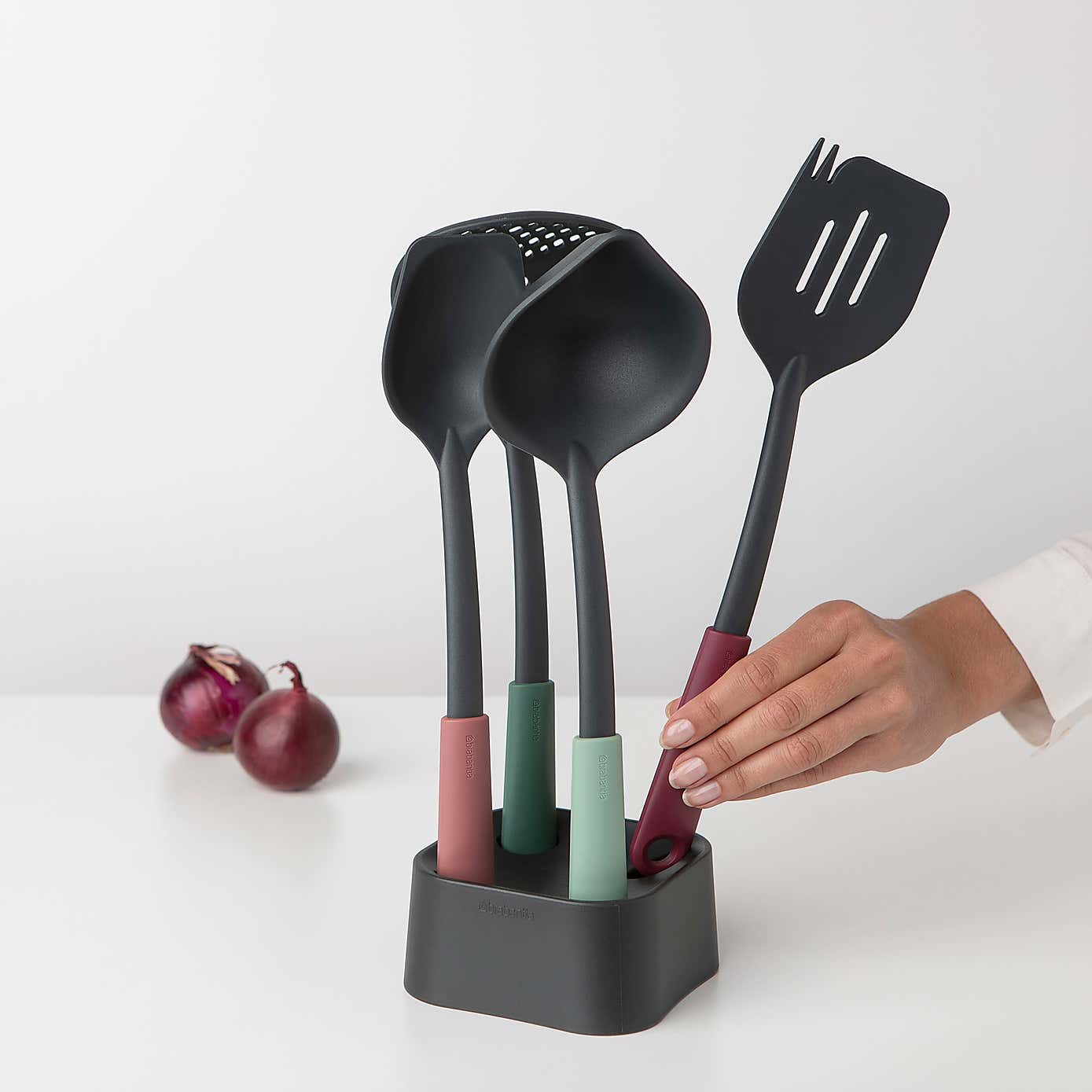 Brabantia Colour Kitchen Utensils with Utensil Holder