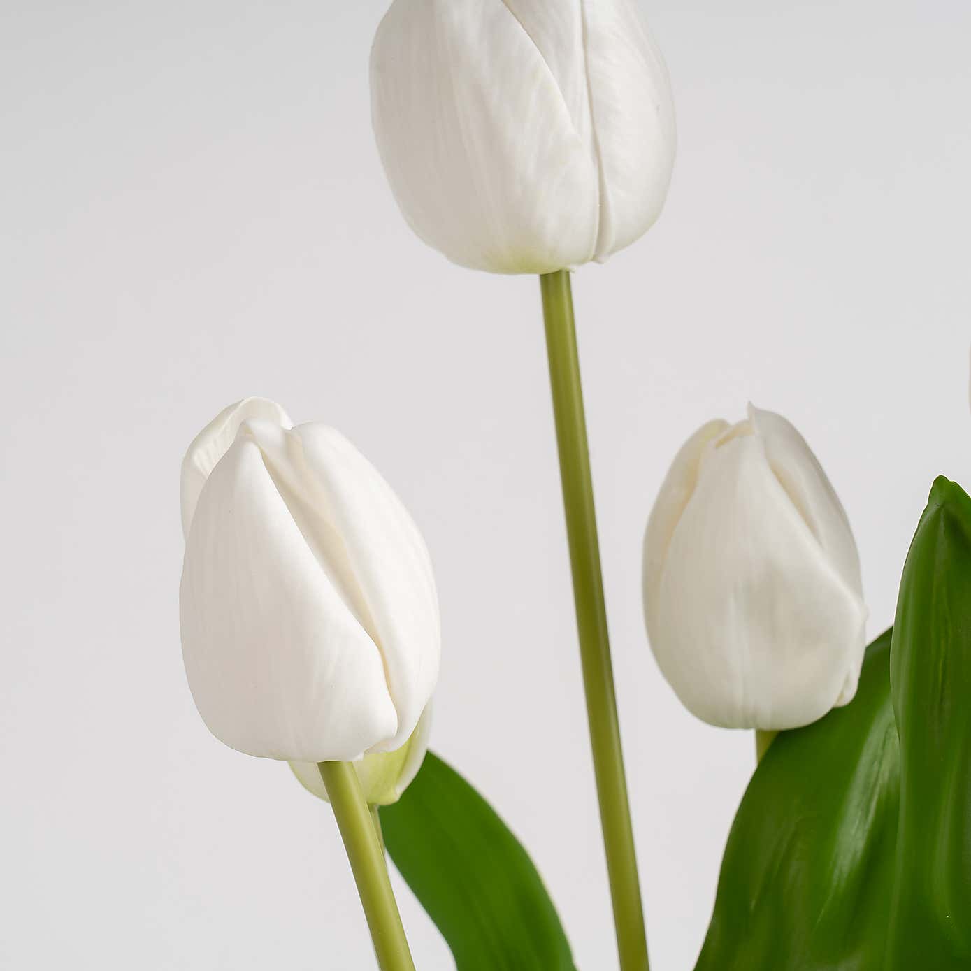 Artificial Tulip Spray in Cement Pot