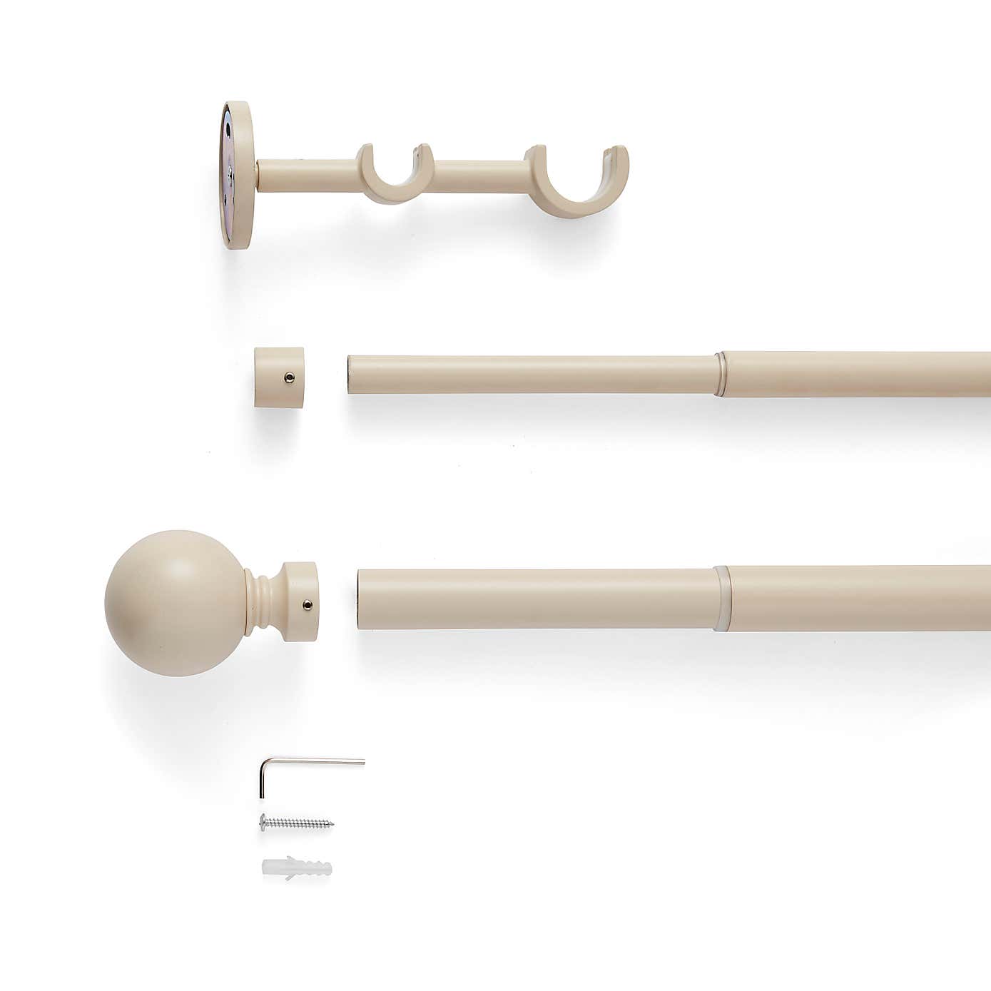 Ashton Double Layer Extendable Metal Curtain Pole