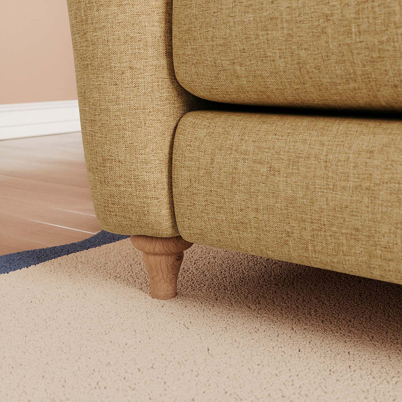 Hattie Slub Faux Linen Corner Sofa