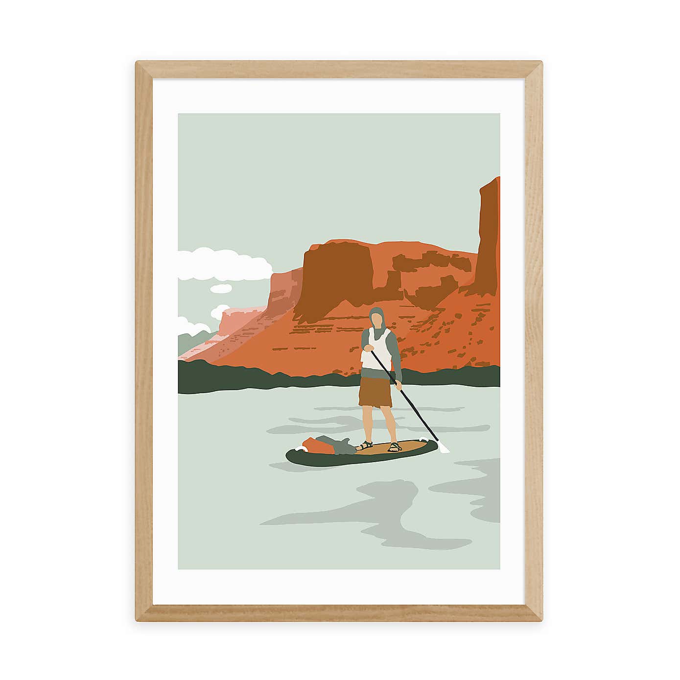 East End Prints Desert Paddle Boarding Print