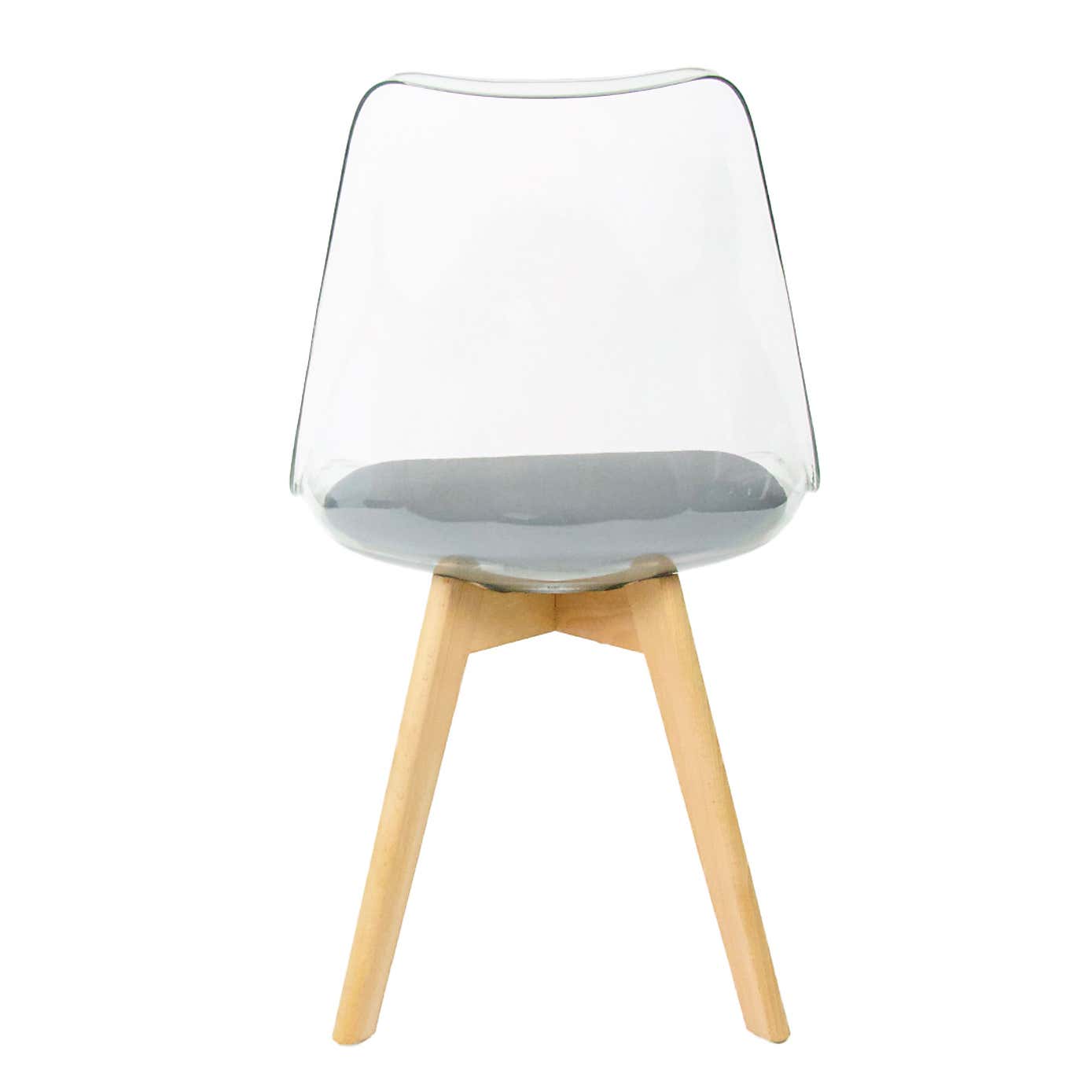 Fusion Living Soho Clear Plastic Dining Chair with Squared Legs