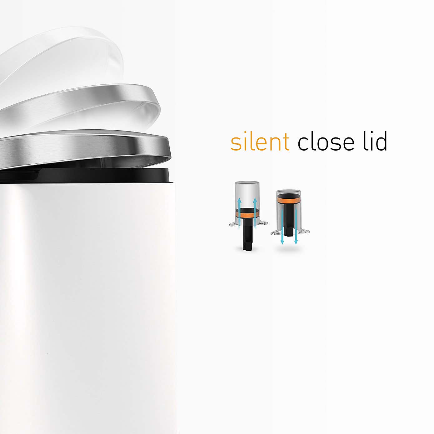 simplehuman White 6 Litre Semi Round Bin