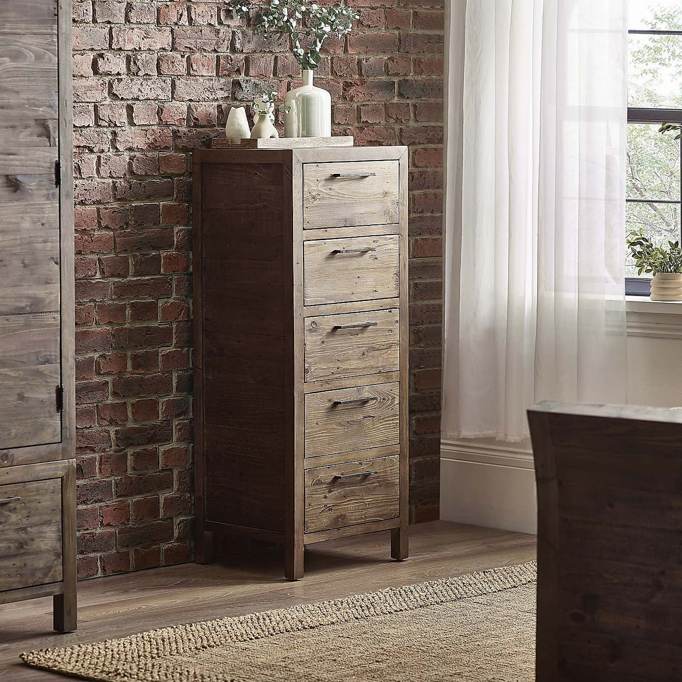 Homer 5 Drawer Tallboy, Pine