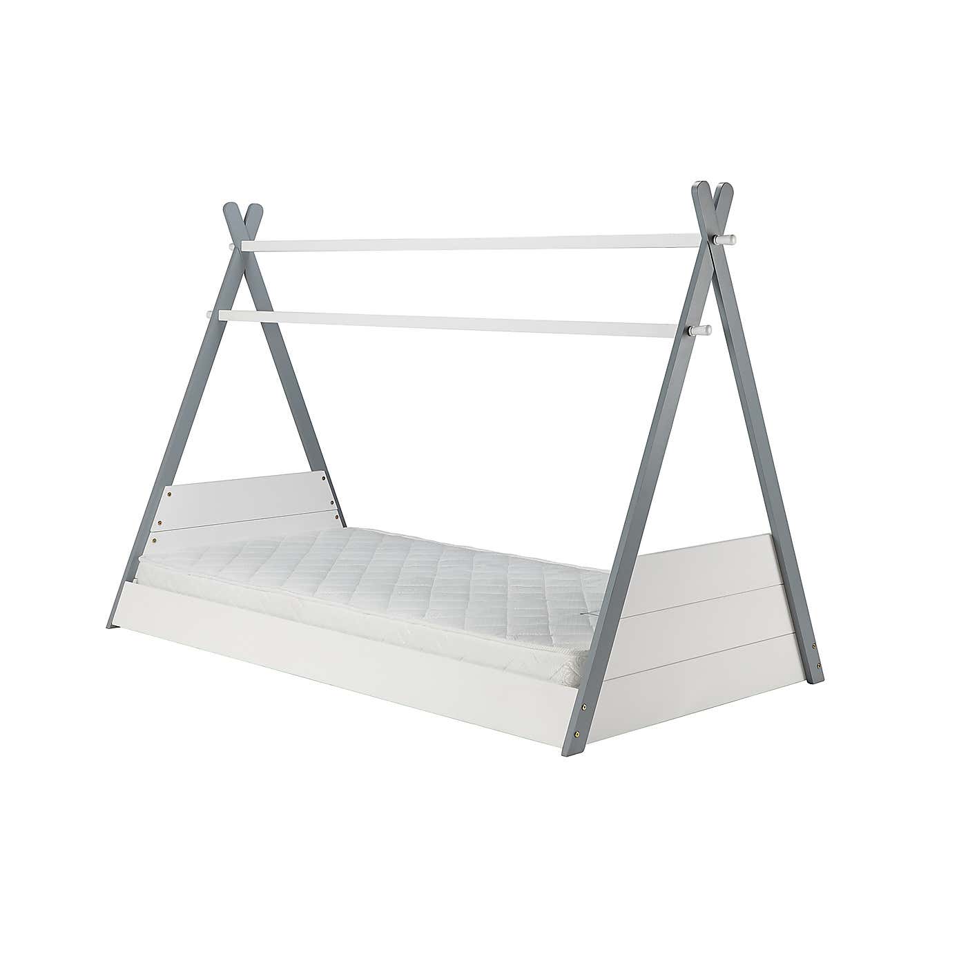 Teepee Bed White & Grey Single