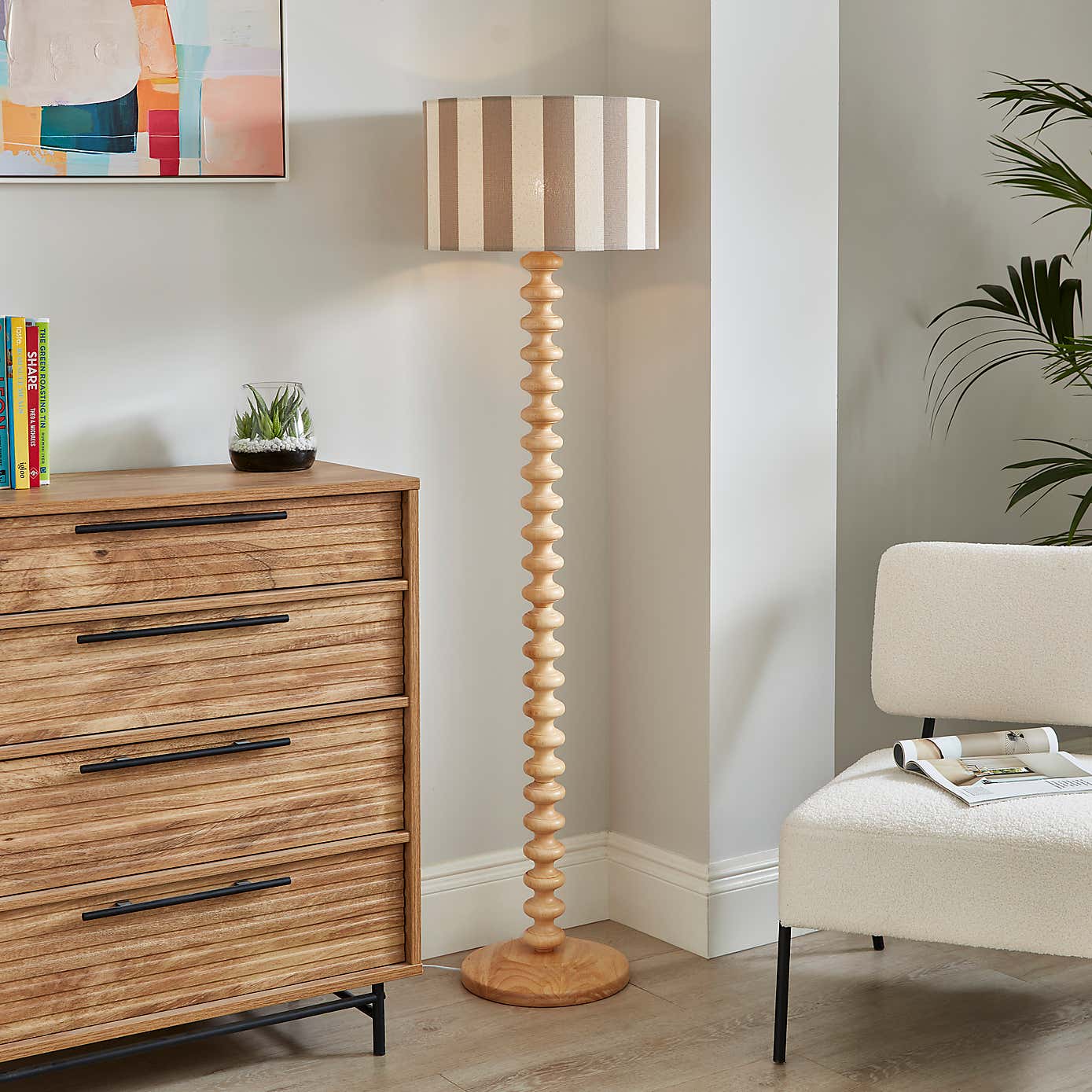 Beatrice Stripe Drum Lamp Shade