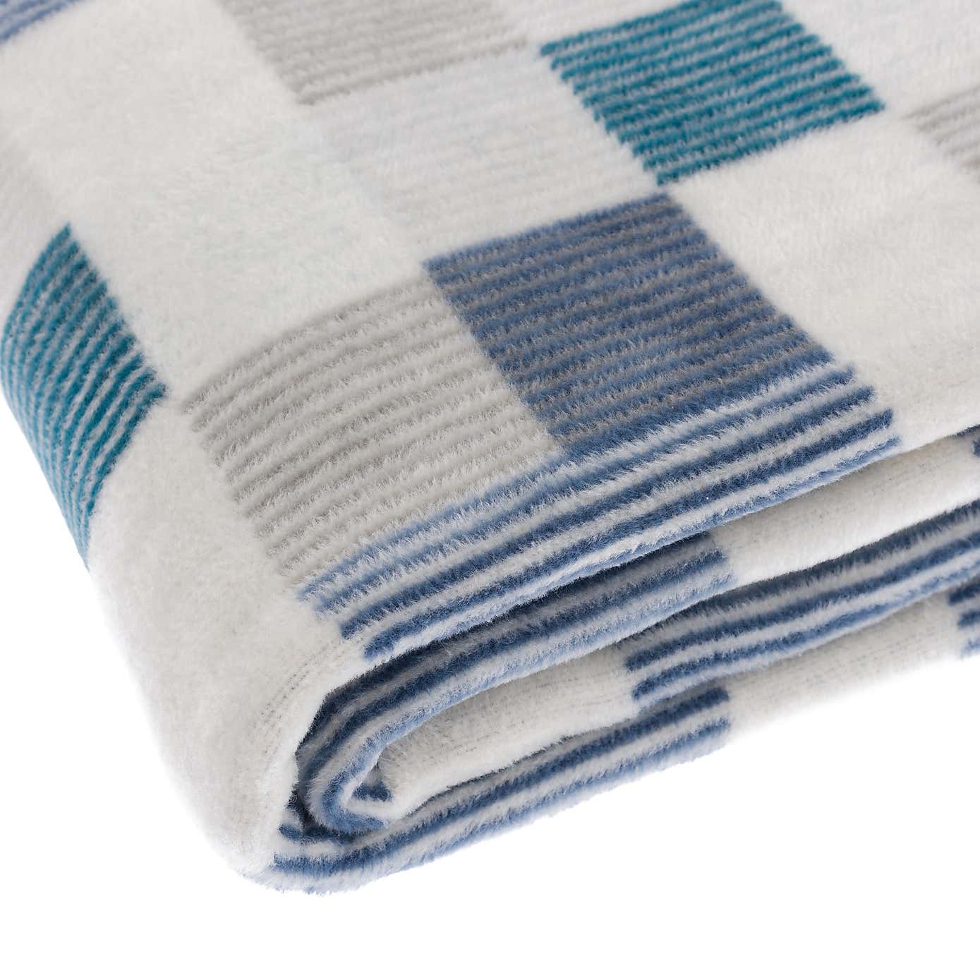Thermosoft Mini Check Blue Throw