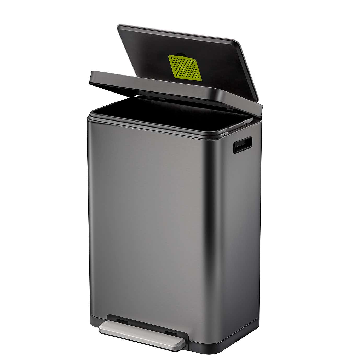 EKO X Cube 45L Titanium Grey Steel Pedal Bin