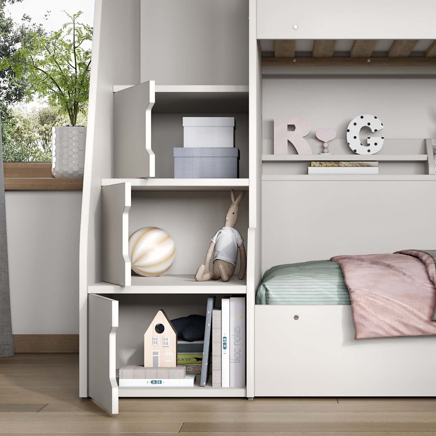 Slick Staircase Triple Bunk Bed