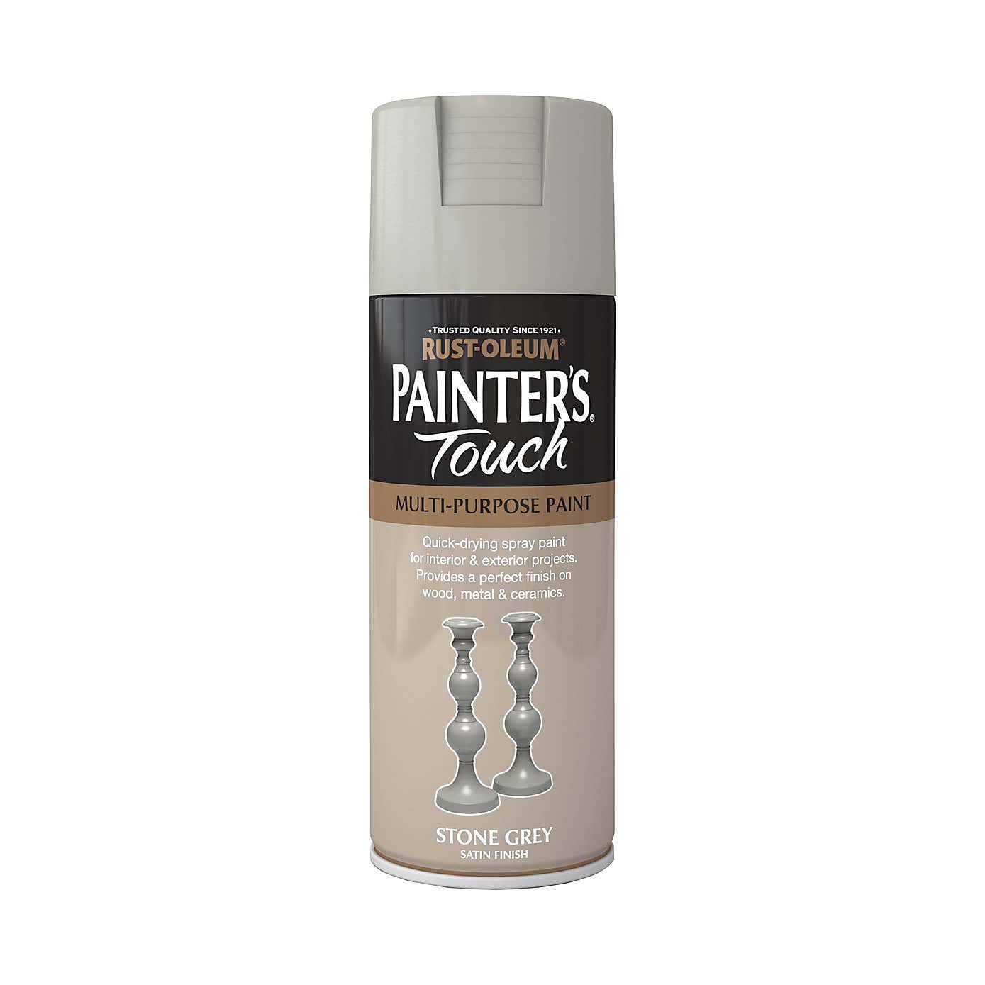 Rust-Oleum Stone Grey Satin Painter's Touch Spray Paint 400ml