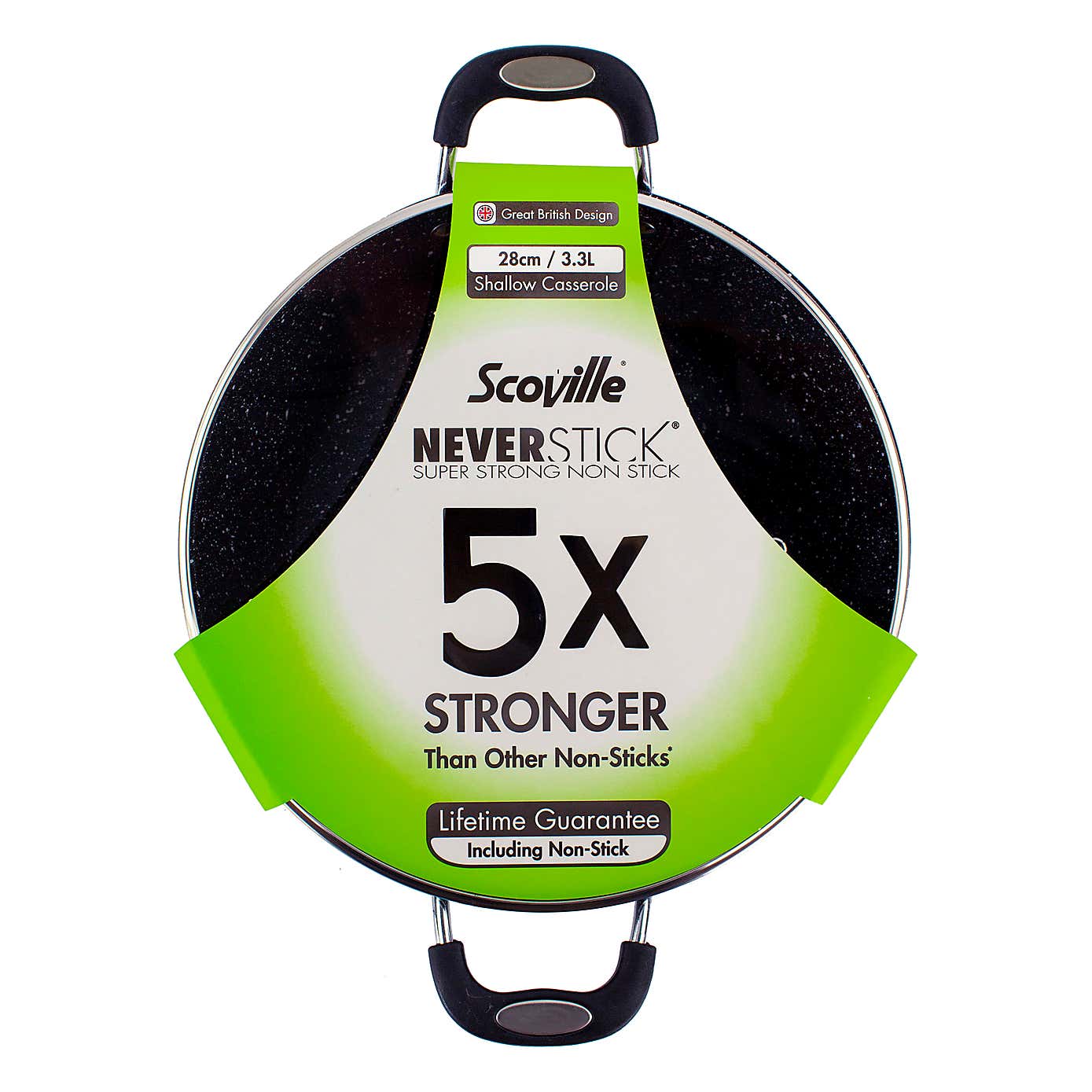 Scoville Neverstick Non-stick Aluminium Shallow Casserole Pan, 28cm