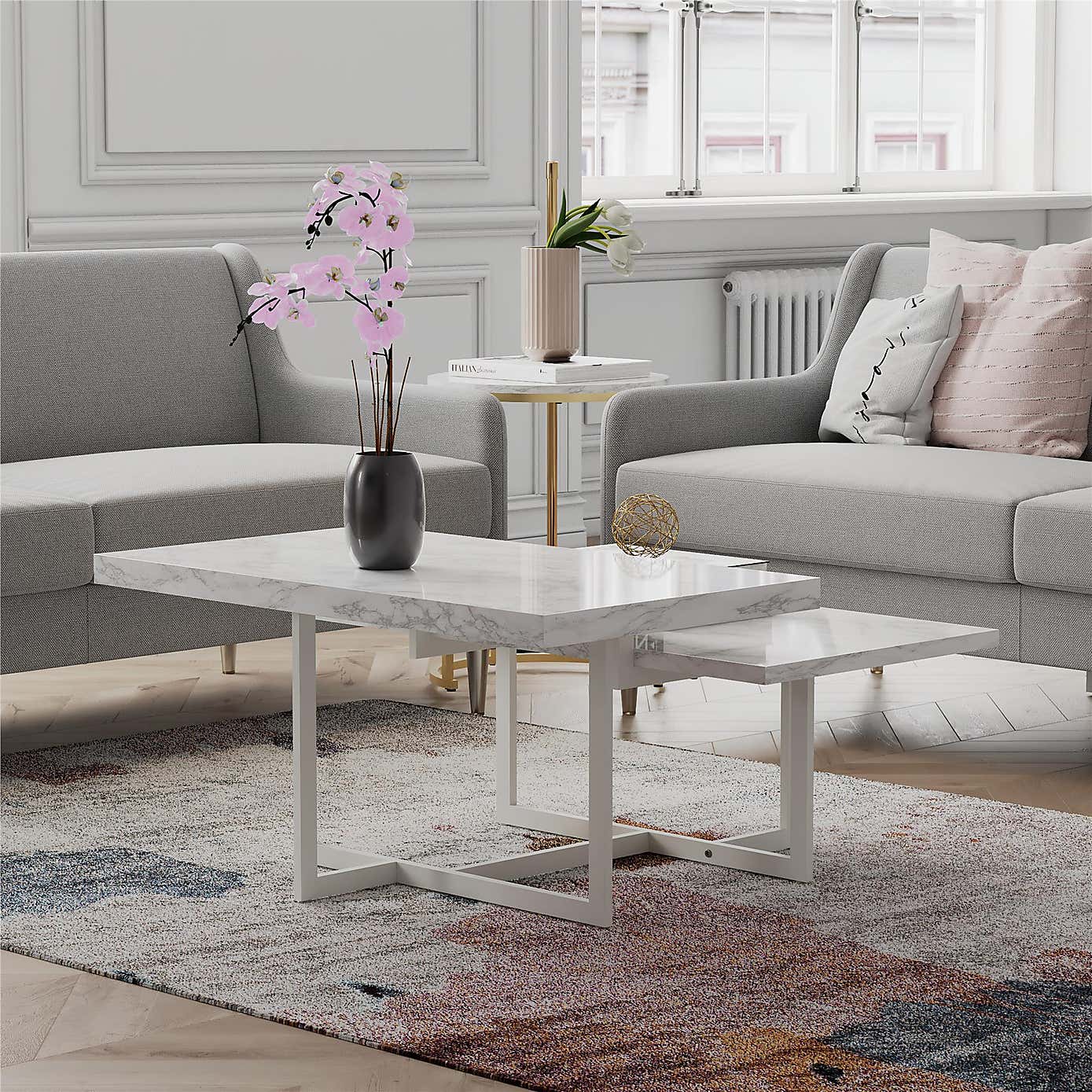Brielle Coffee Table, Faux Marble