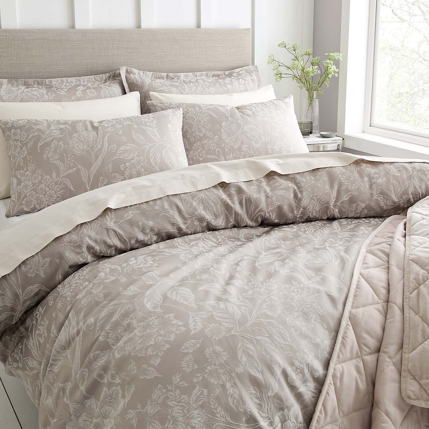 Remi Jaquard Grey Oxford Pillowcase