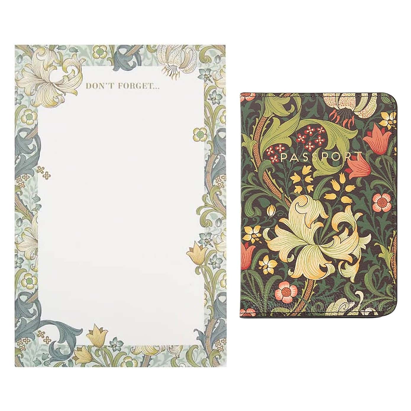 William Morris Passport Case, Bookmark and List Pad Bundle