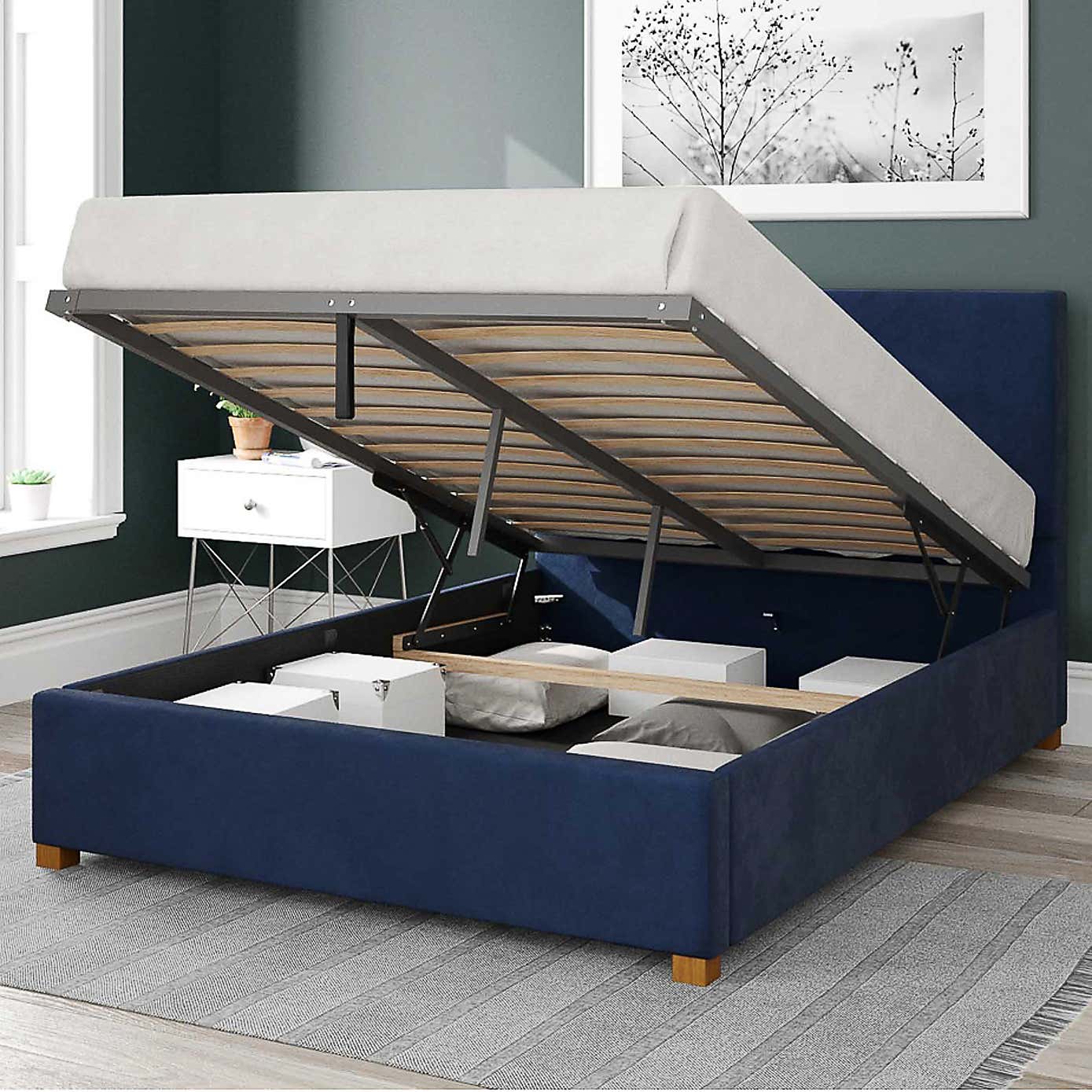 Garland Plush Velvet Ottoman Bed
