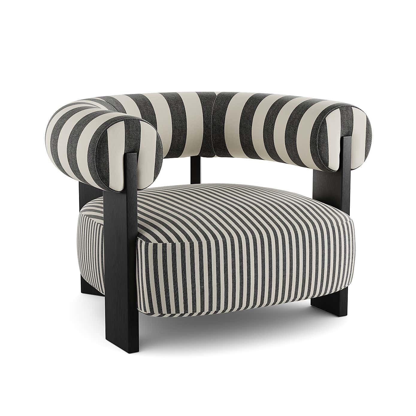 Fallon Woven Stripe Bolster Accent Chair
