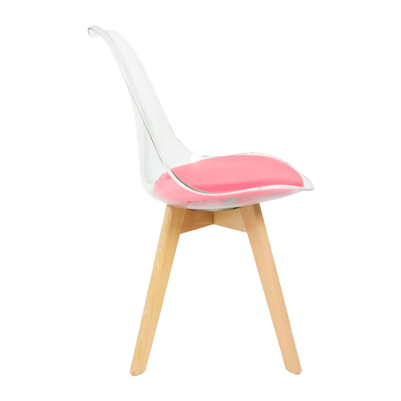 Fusion Living Soho Clear Plastic Dining Chair with Squared Legs