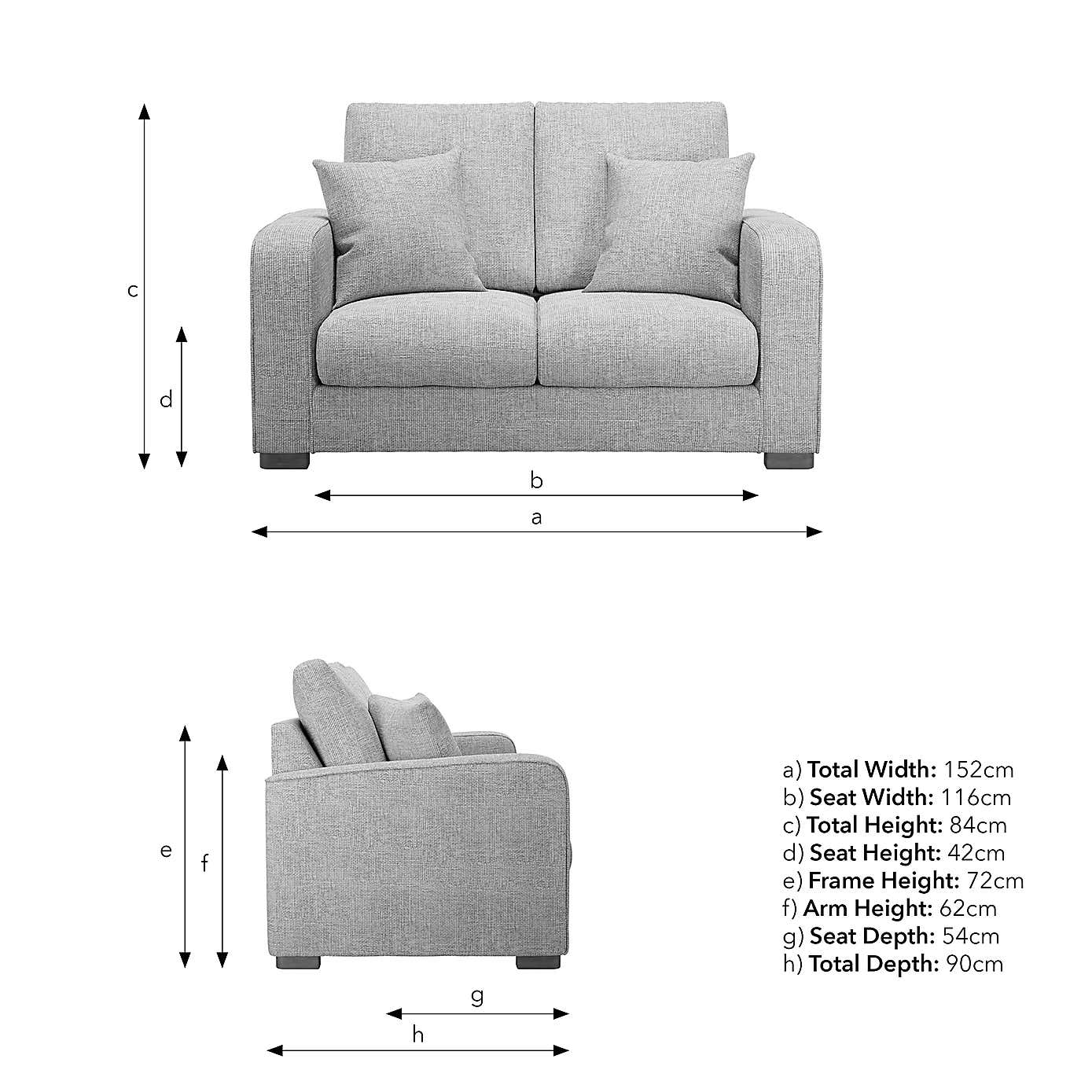Carson Small Chunky Chenille 2 Seater Sofa