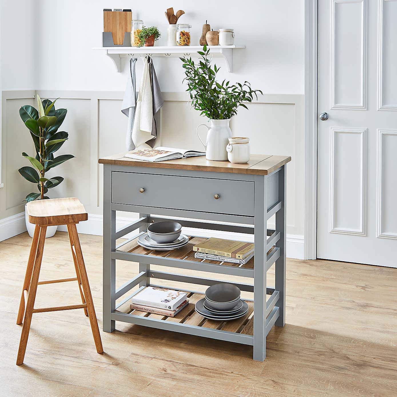 Olney Compact Kitchen Island Grey