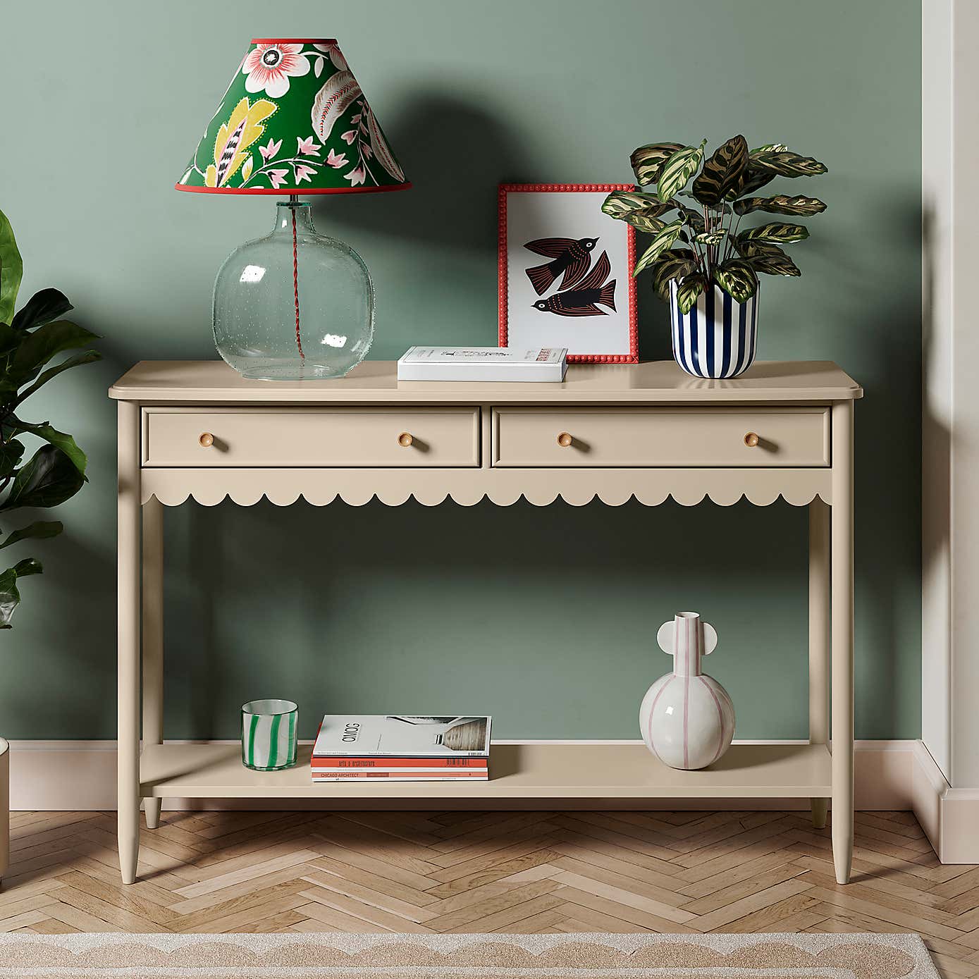 Remi Console Table, Lilypad Green