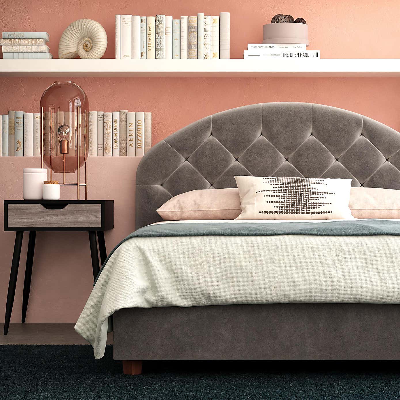 Aspen Velvet Upholstered Bed Frame