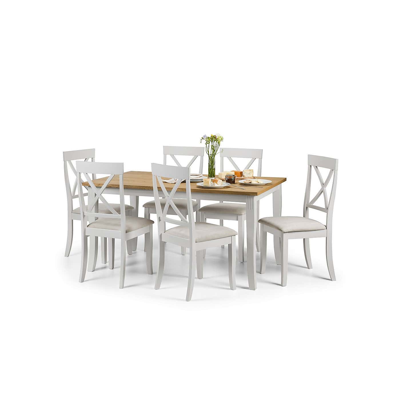 Davenport Rectangular Grey Dining Table with 6 Chairs