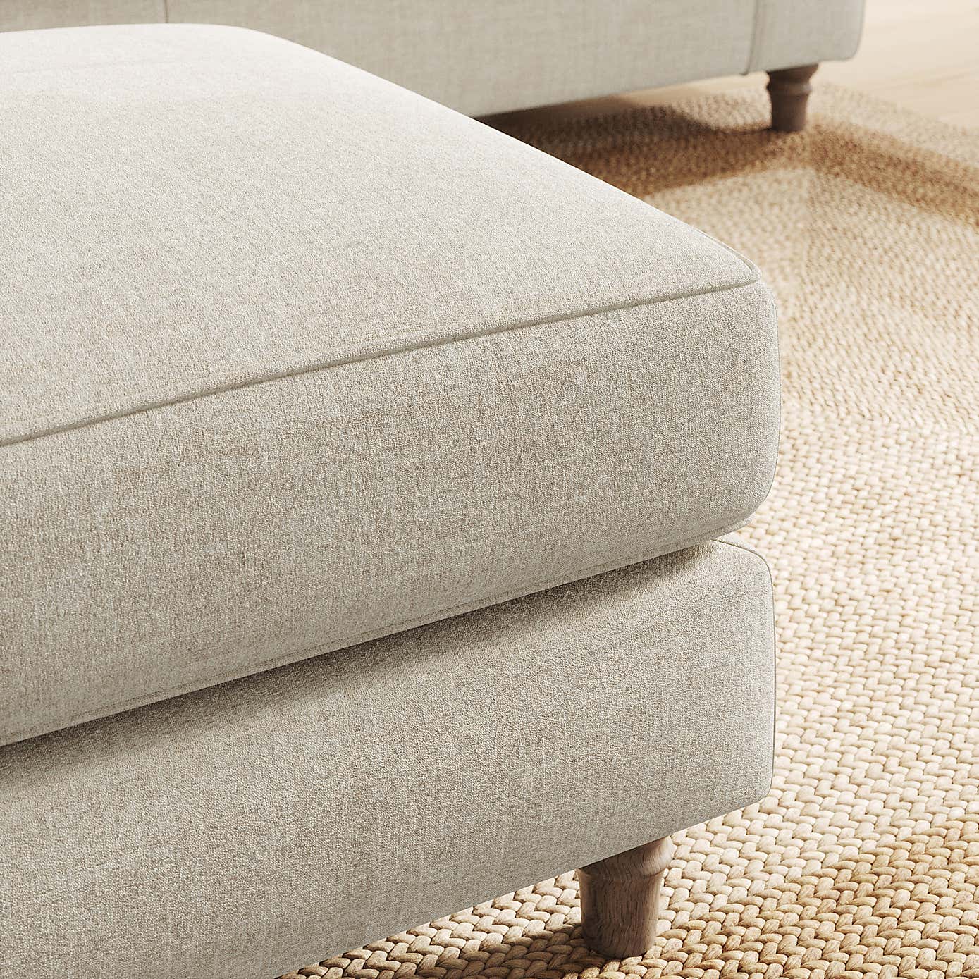 Flori Footstool, Tonal Plush Chenille